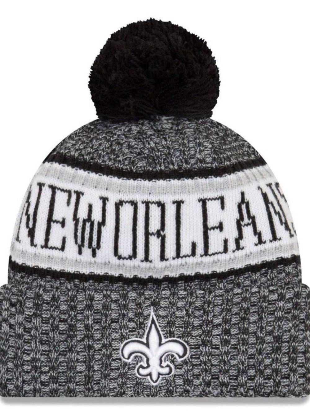 New Era Black & Gray New Orleans Knit Pom Beanie Bundle